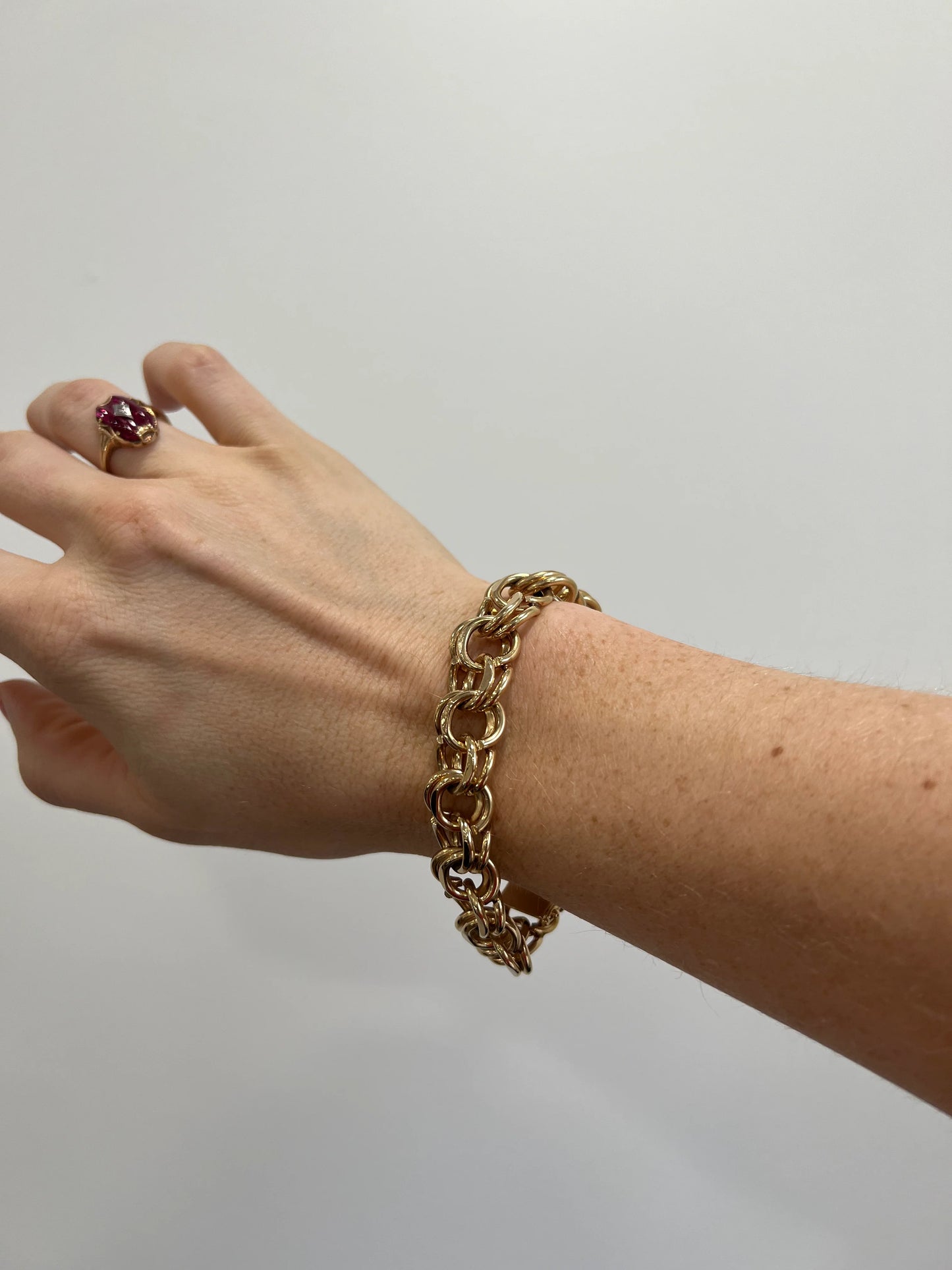 Heavy Double Link Gold Bracelet