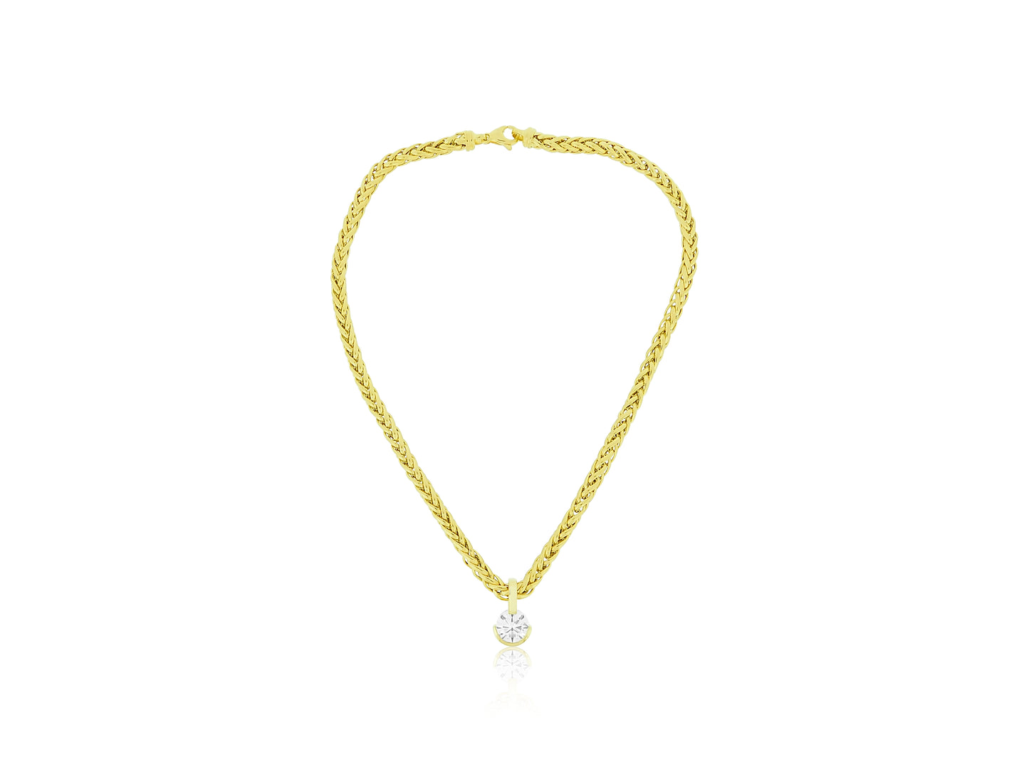 Diamond Pendant on Heavy Gold Chain