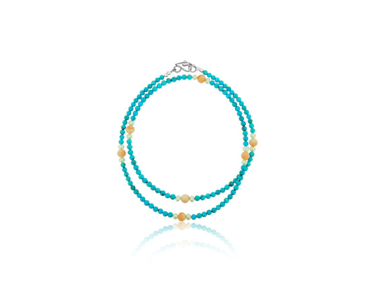 Turquoise Coral and Pearl Necklace