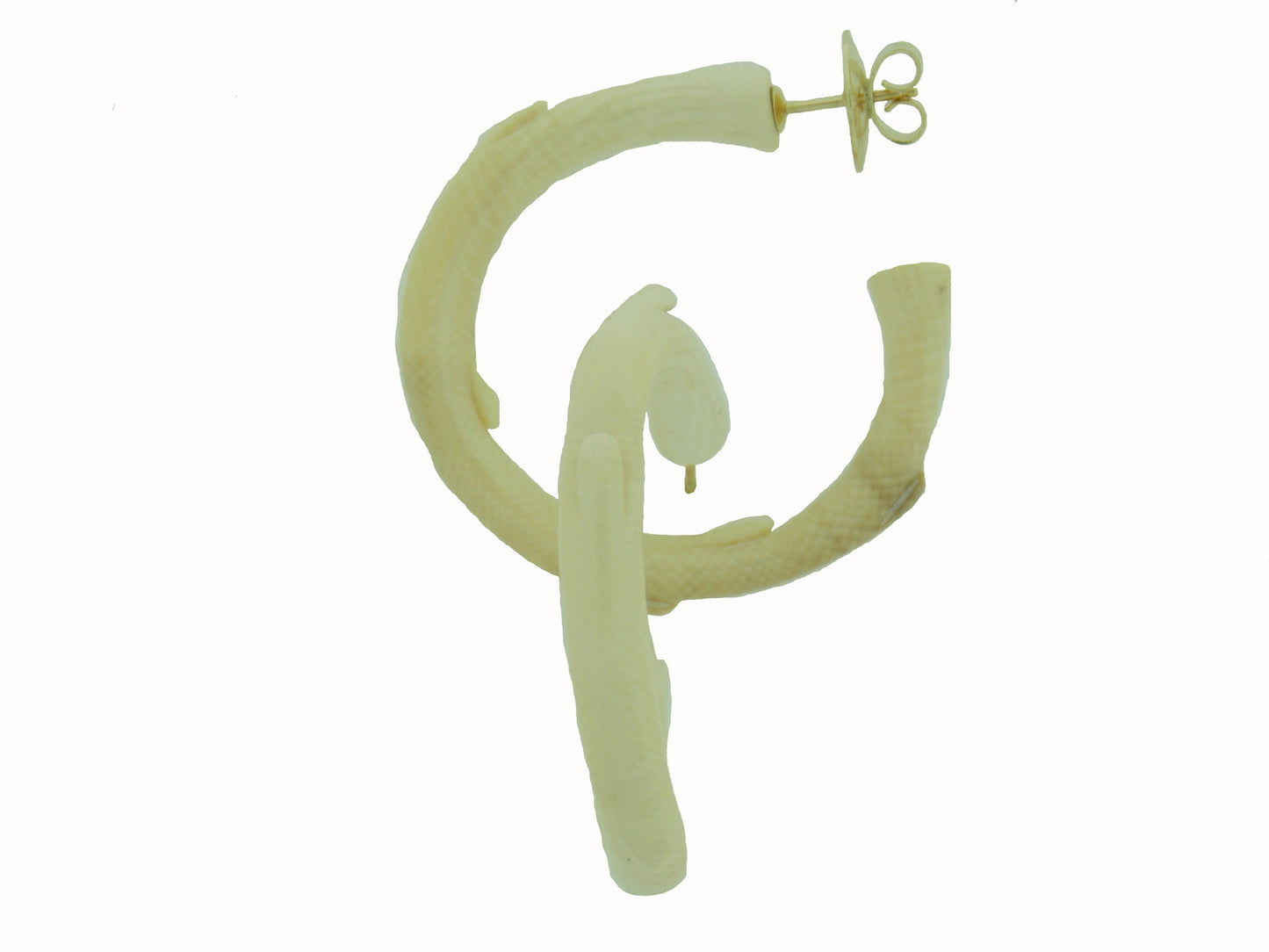 Fossilized Woolly Mammoth Ivory Hoop Earrings