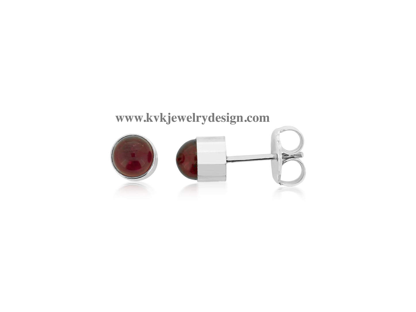 Ruby Cabochon Earrings