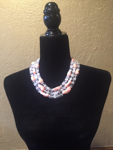 Angel Coral Triple Strand Necklace