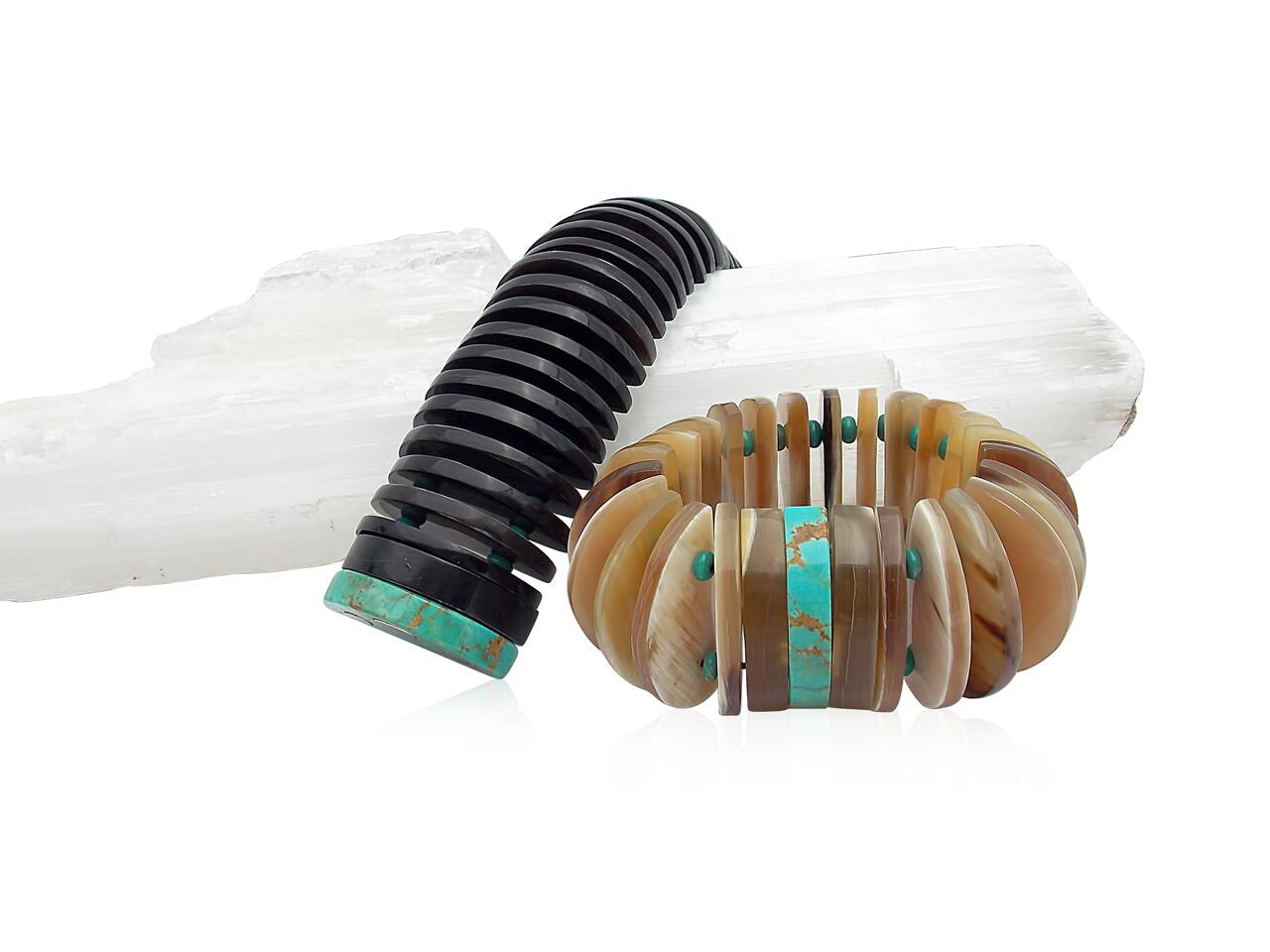 Arizona Turquoise and Black Buffalo Horn Bracelet