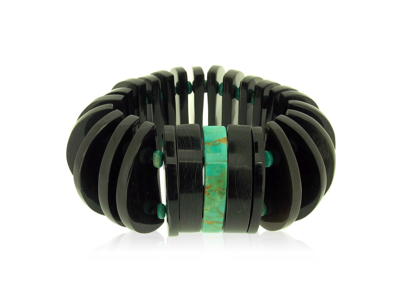 Arizona Turquoise and Black Buffalo Horn Bracelet