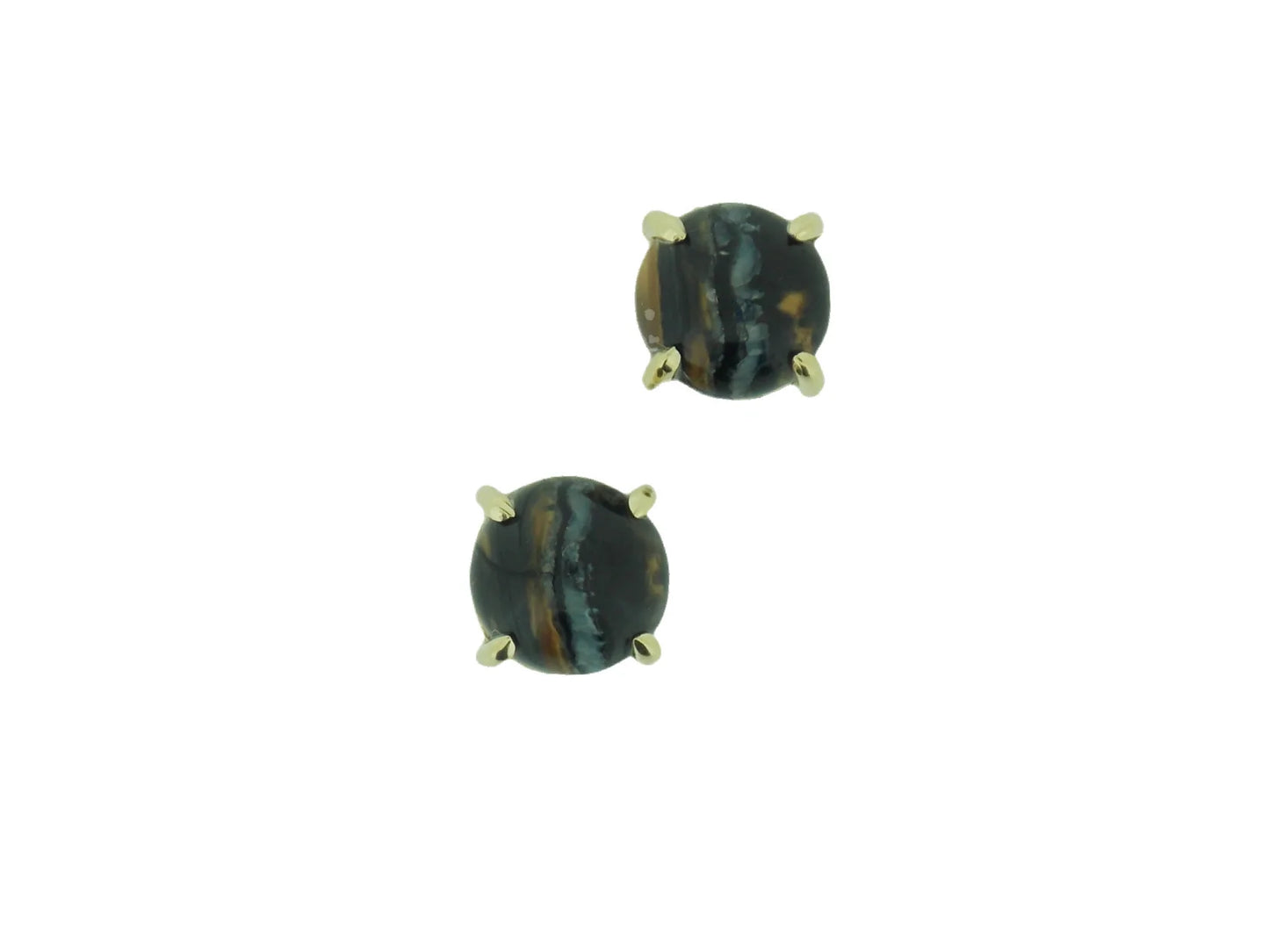 Fossilized Black Earrings in Gold