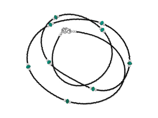 Blue Roundel Turquoise and Spinel Necklace
