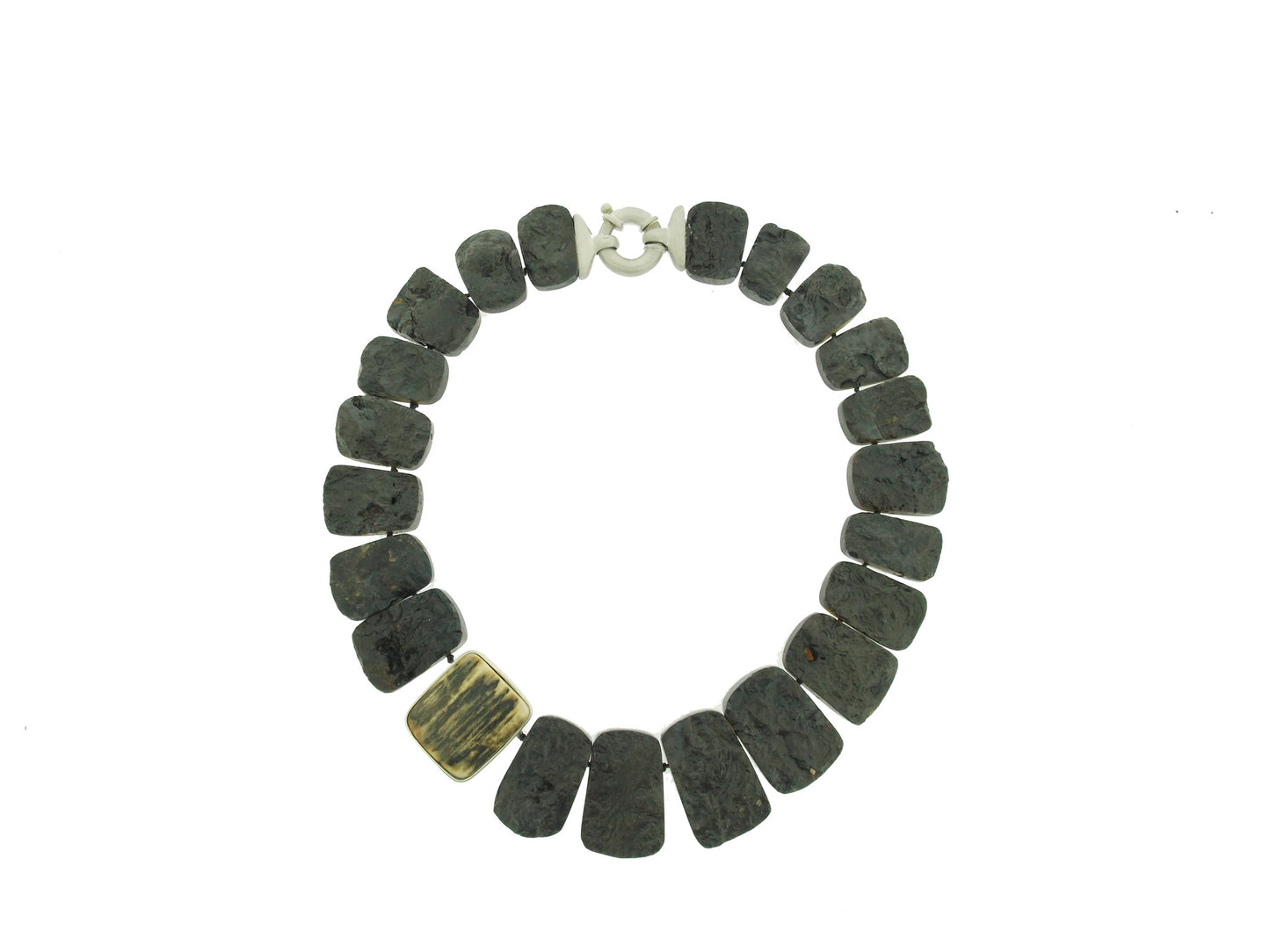Fossilized Ivory and Hematite Necklace