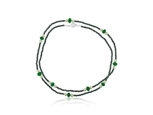 Emerald Rondelle Spinel Necklace