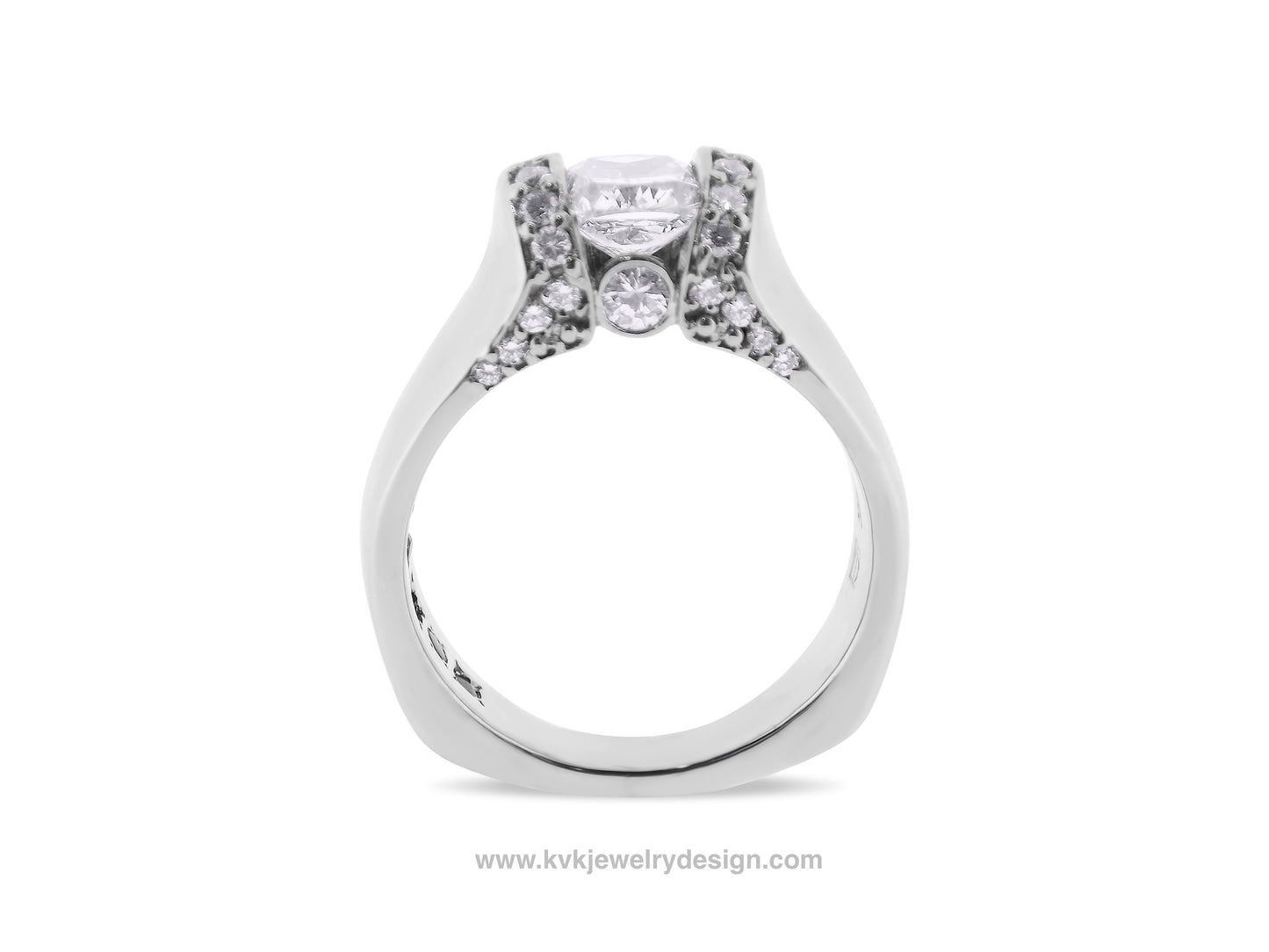 Elegant Cushion Custom Diamond Ring