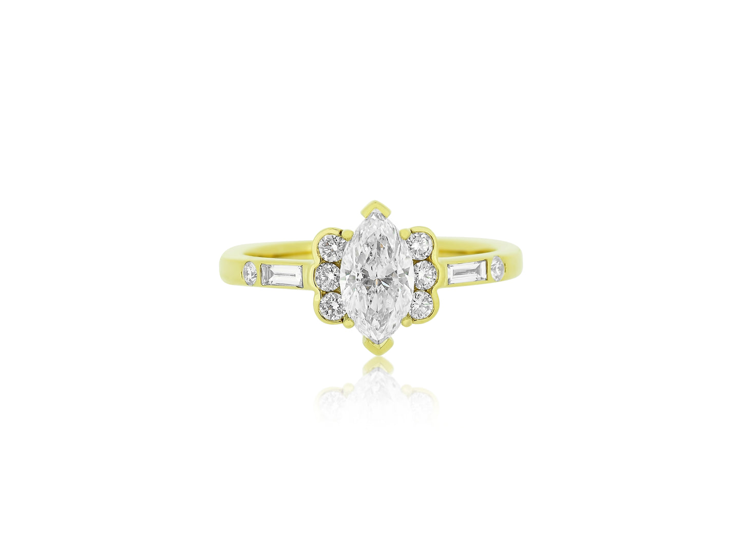 Custom Marquise Center Engagement Ring