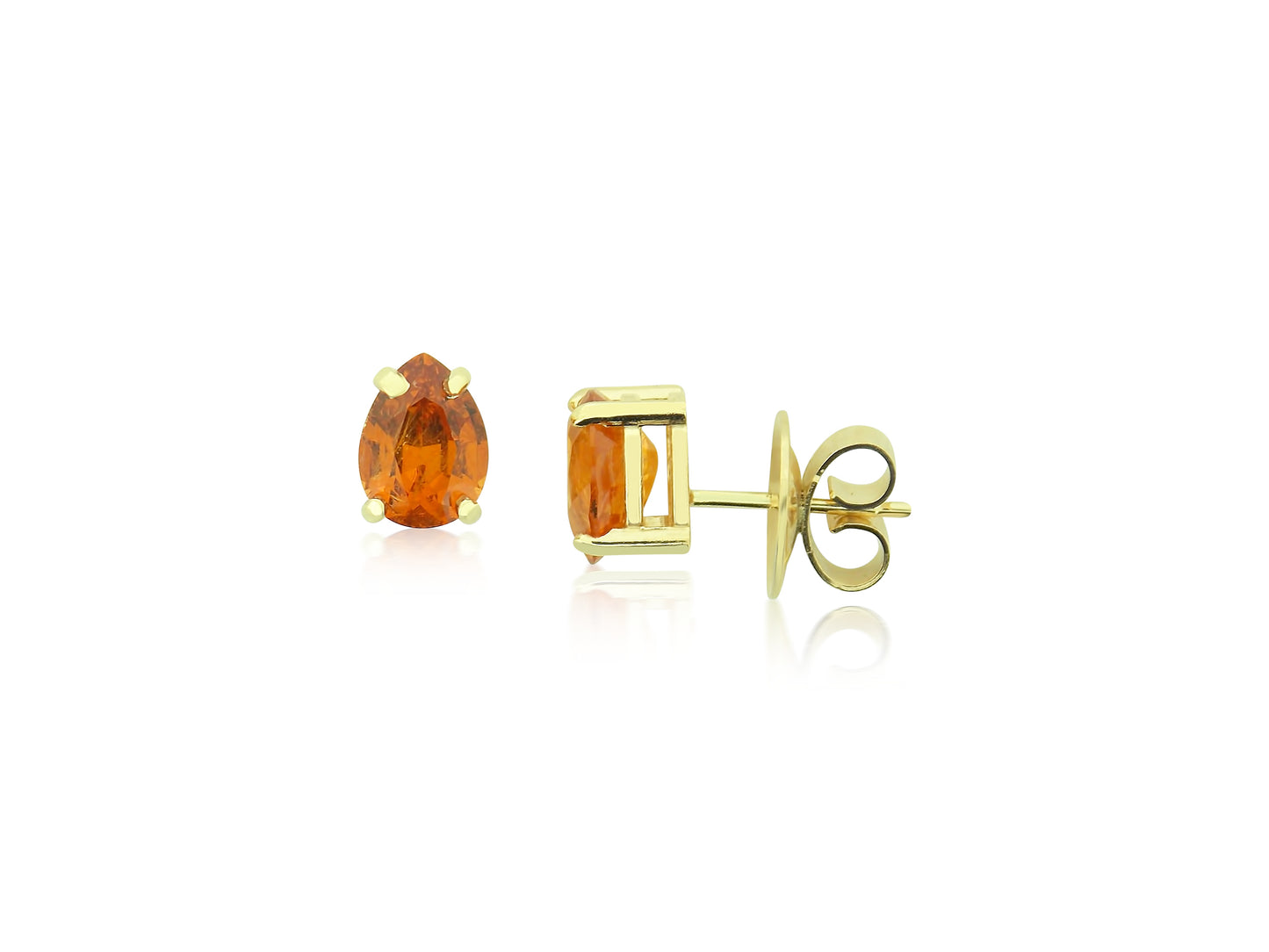 Mandarin Garnet Pear Shape Earrings