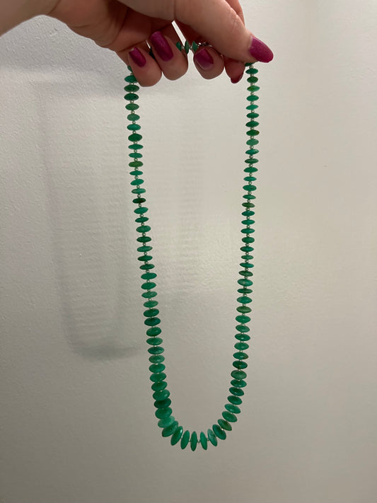 Graduated Chrysoprase and Pearl Necklace