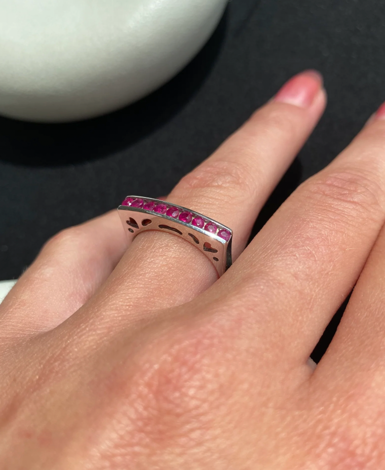 Ruby Bar Square Ring