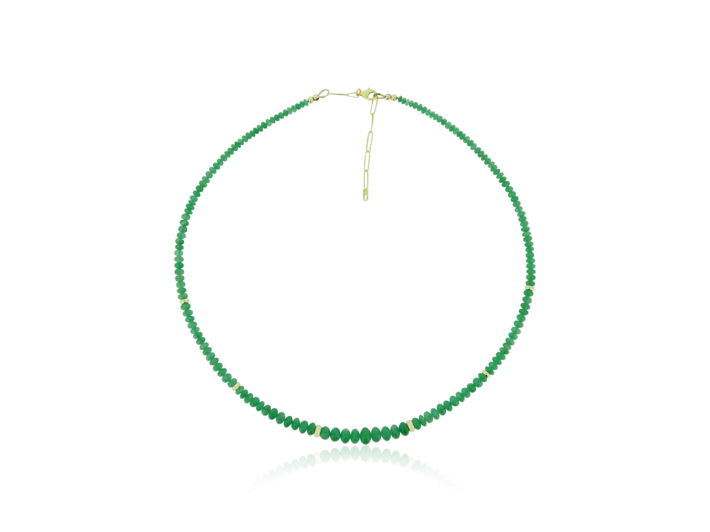 Emerald Roundel Strand with Gold