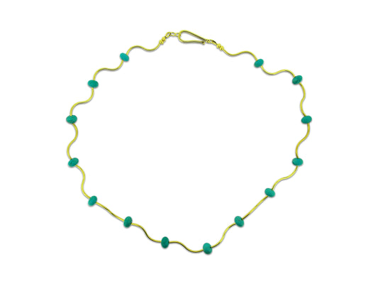 Turquoise and Gold Collar Necklace