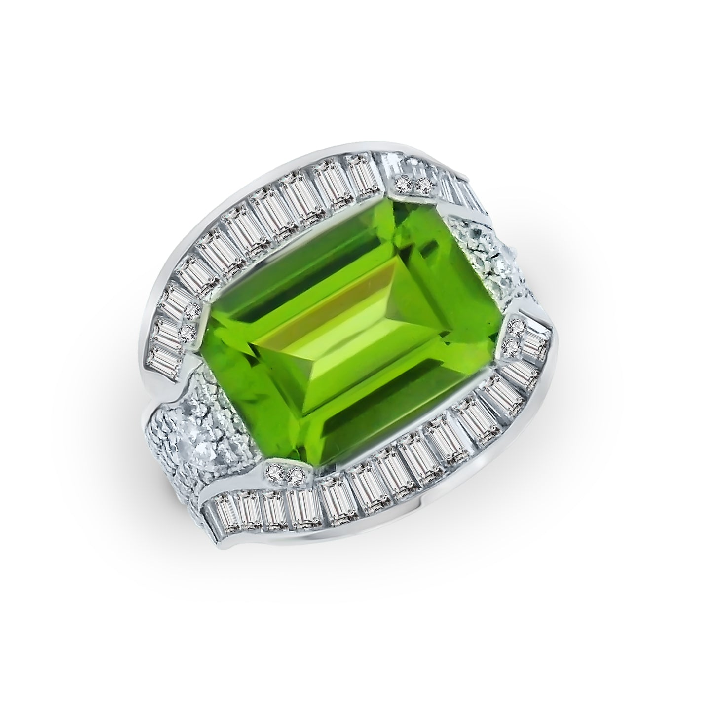 Peridot & Diamond Ring