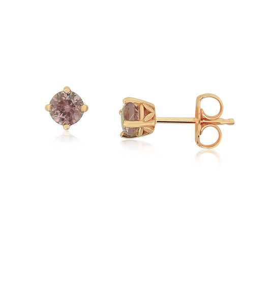 Mahenge Pink Garnets Rose Gold Earrings