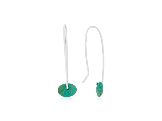 Turquoise Disc Earrings