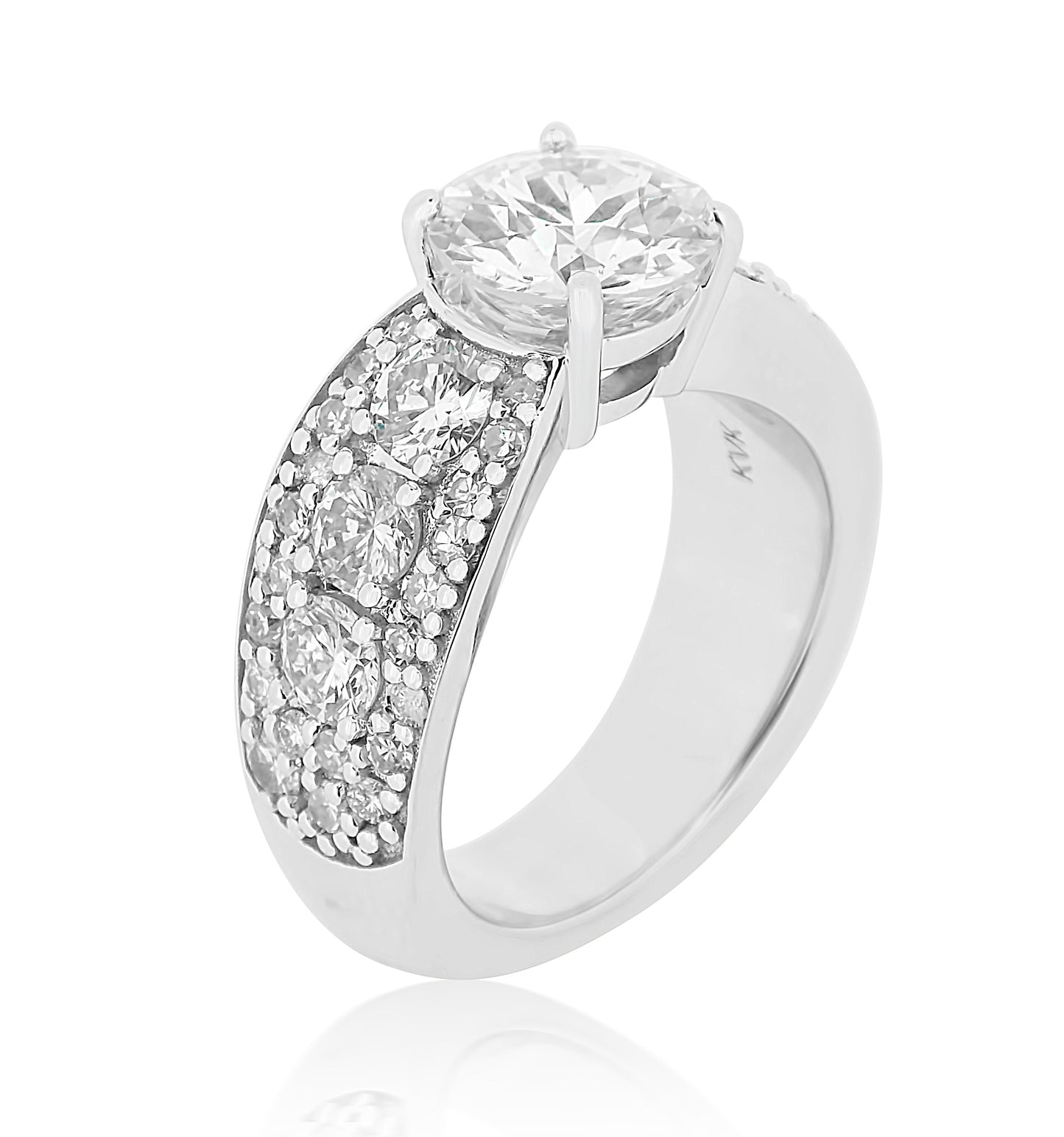 Spectacular Wide Paved Diamond Ring