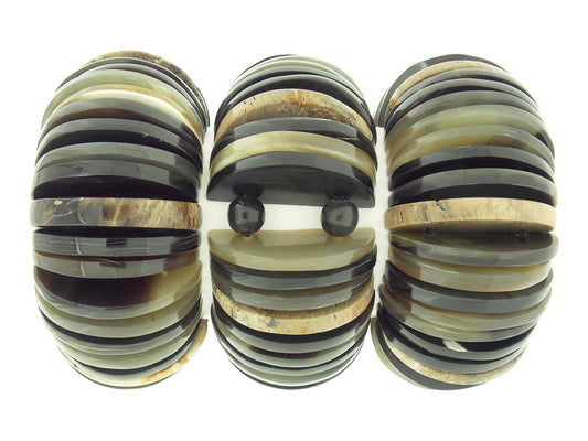 Petrified Wood & Buffalo Horn Bracelets