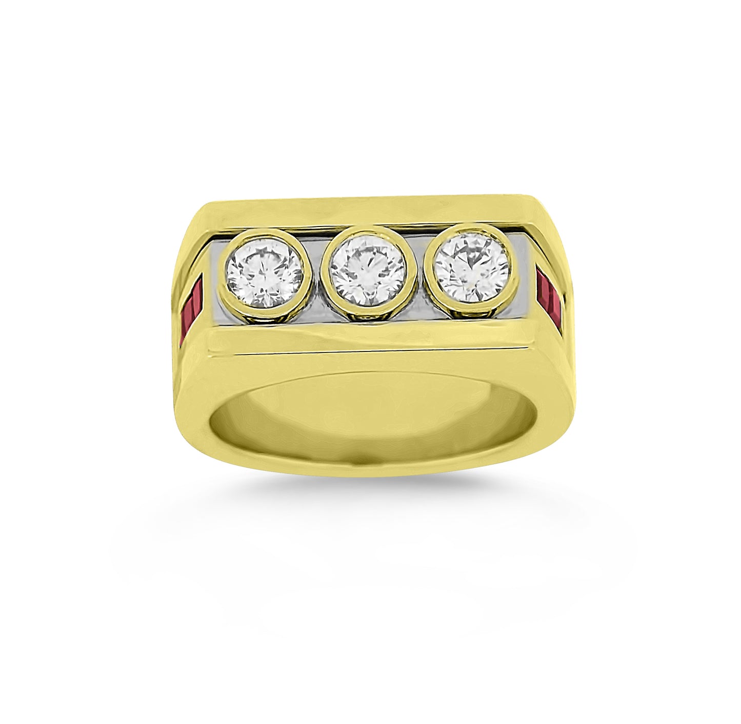 Gentleman's Diamond & Ruby Custom Ring