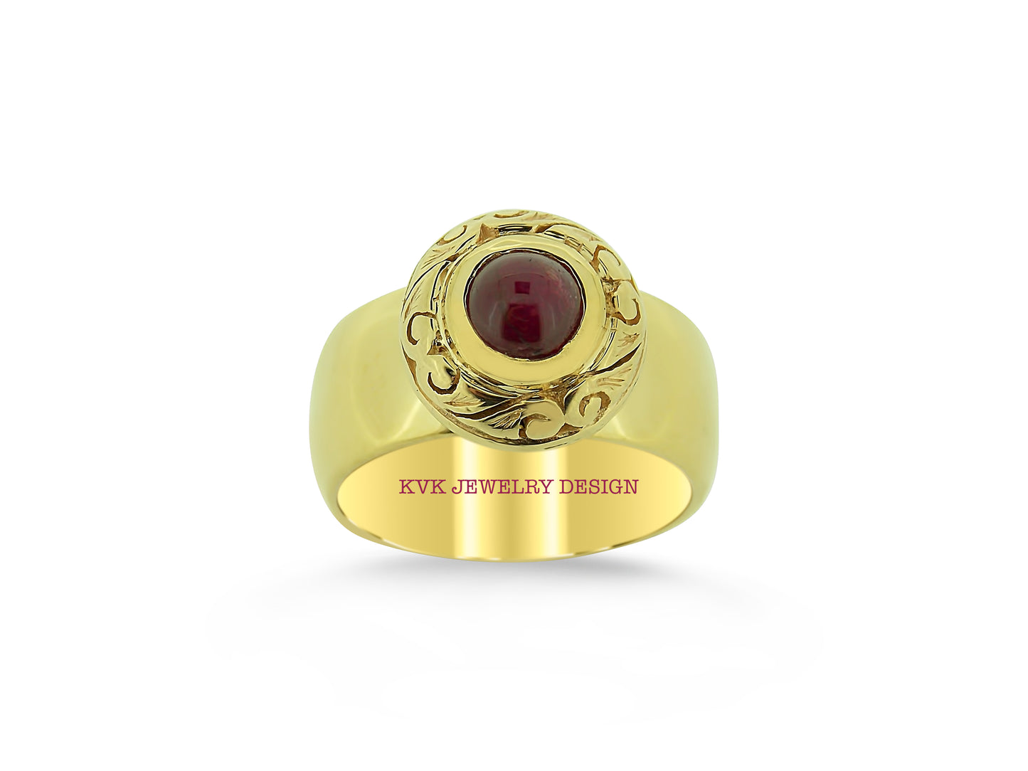 Cabochon Burma Ruby Ring