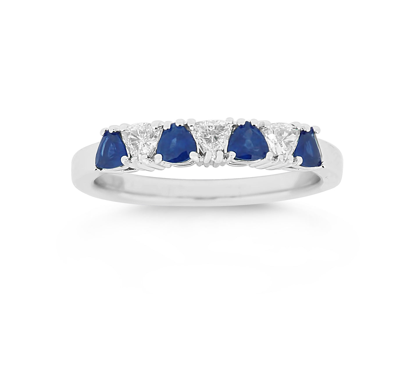 Sapphire & Diamond Trillion Ring