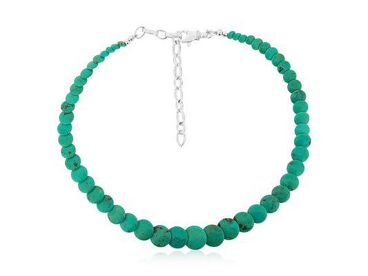 Kingman Turquoise Disc Necklace